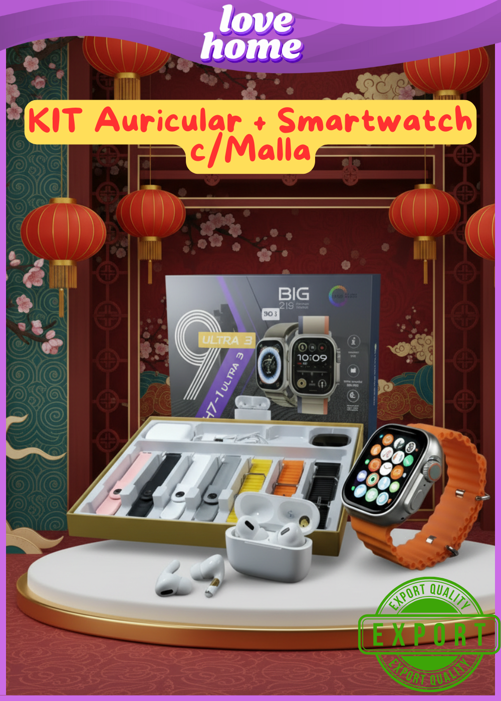 KIT Auricular + Smartwatch c/Malla