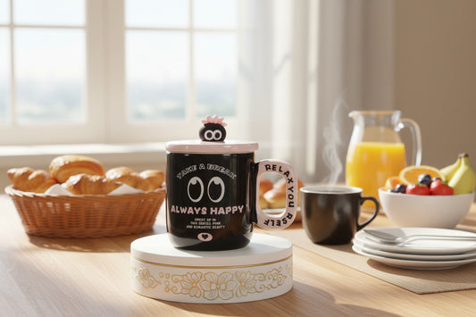 TAZA DE CERÁMICA CON TAPA 360ML