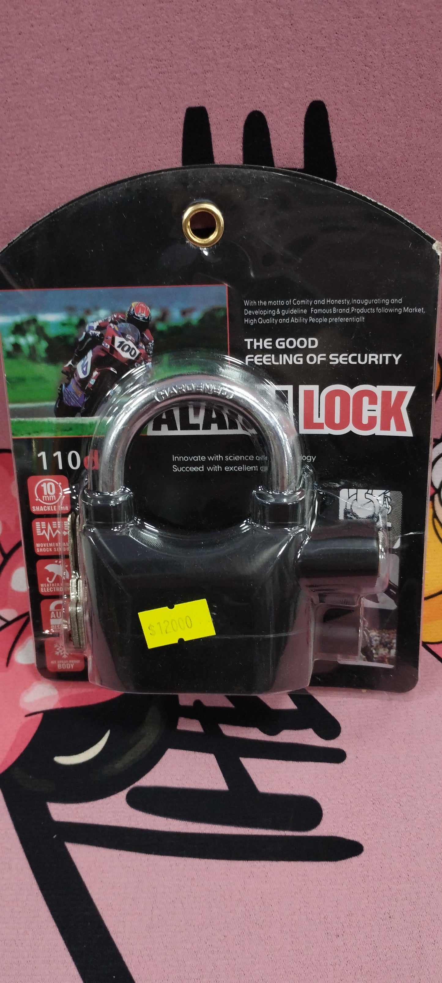 Candado de moto con alarma integrada
