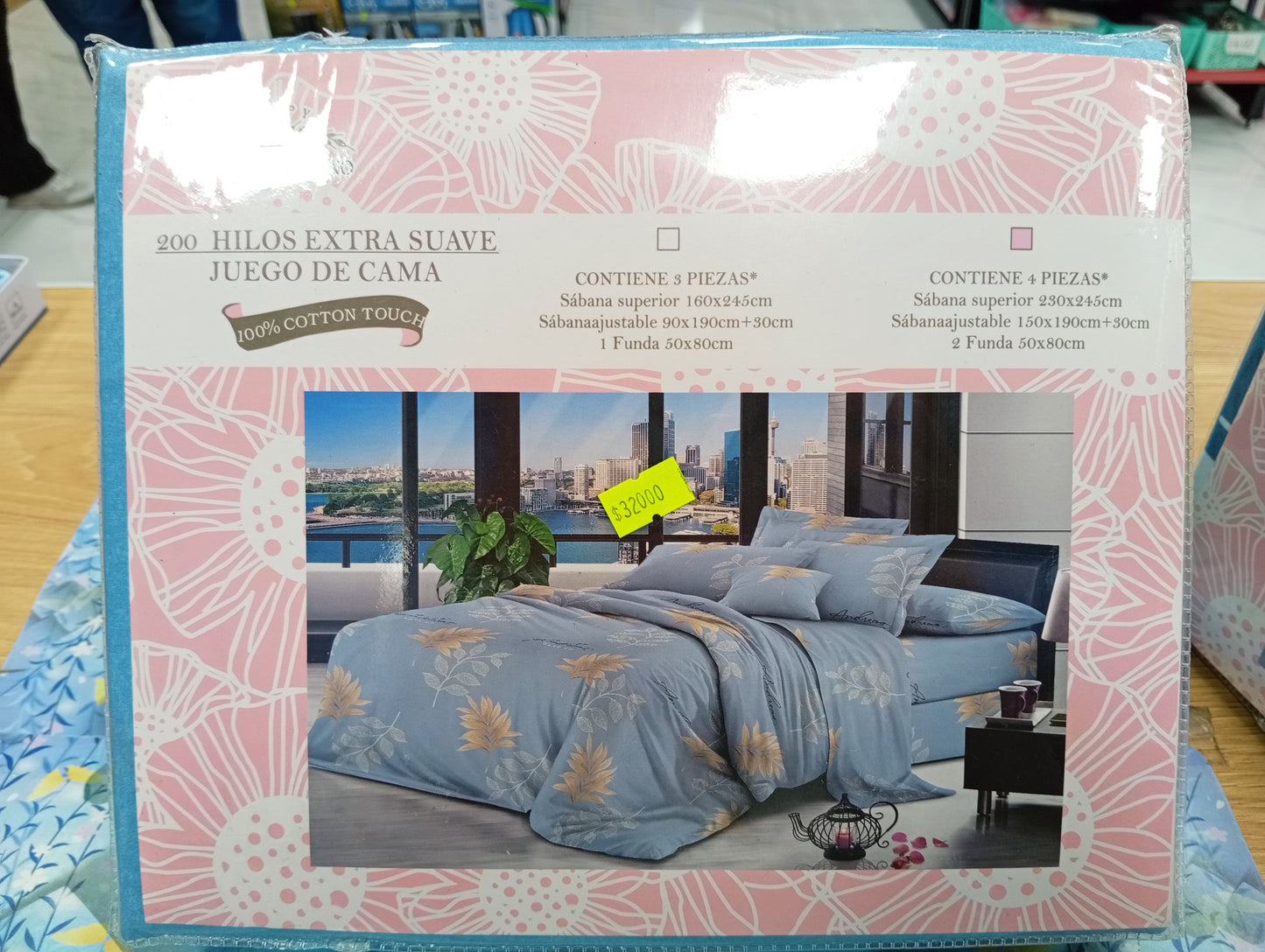 Juego de sábanas 4 piezas hilos extra suave Blanco Belgrano
