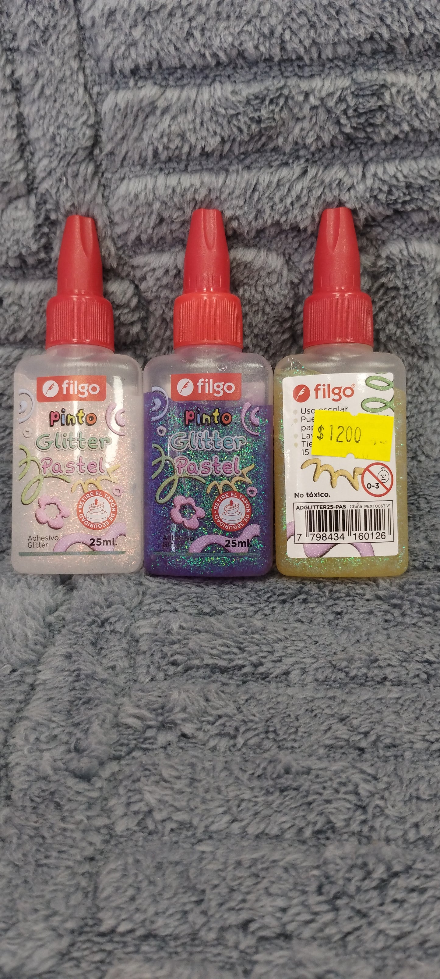 Adhesivos glitter pastel