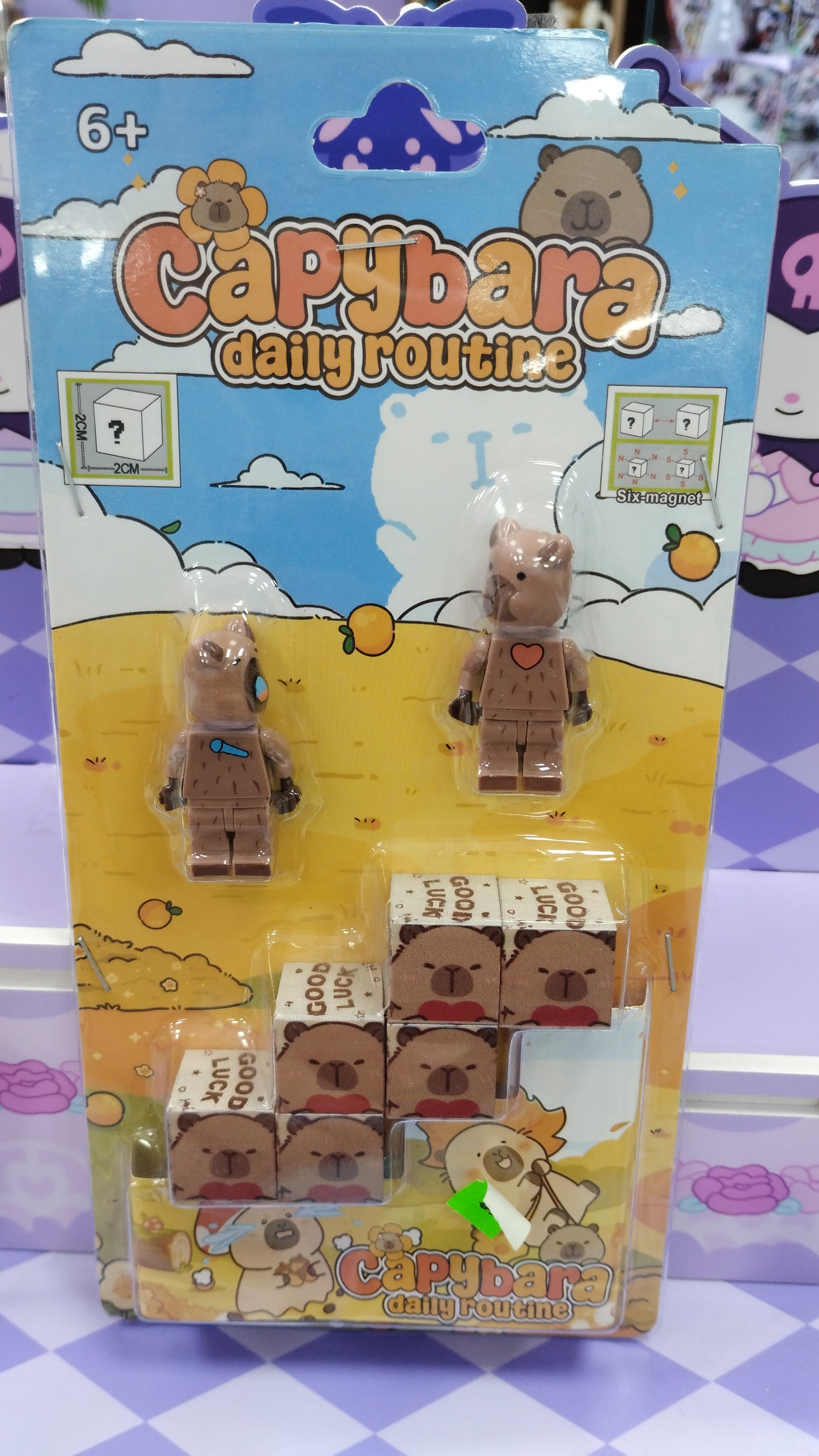 Muñecos de capibara con cubos magnético