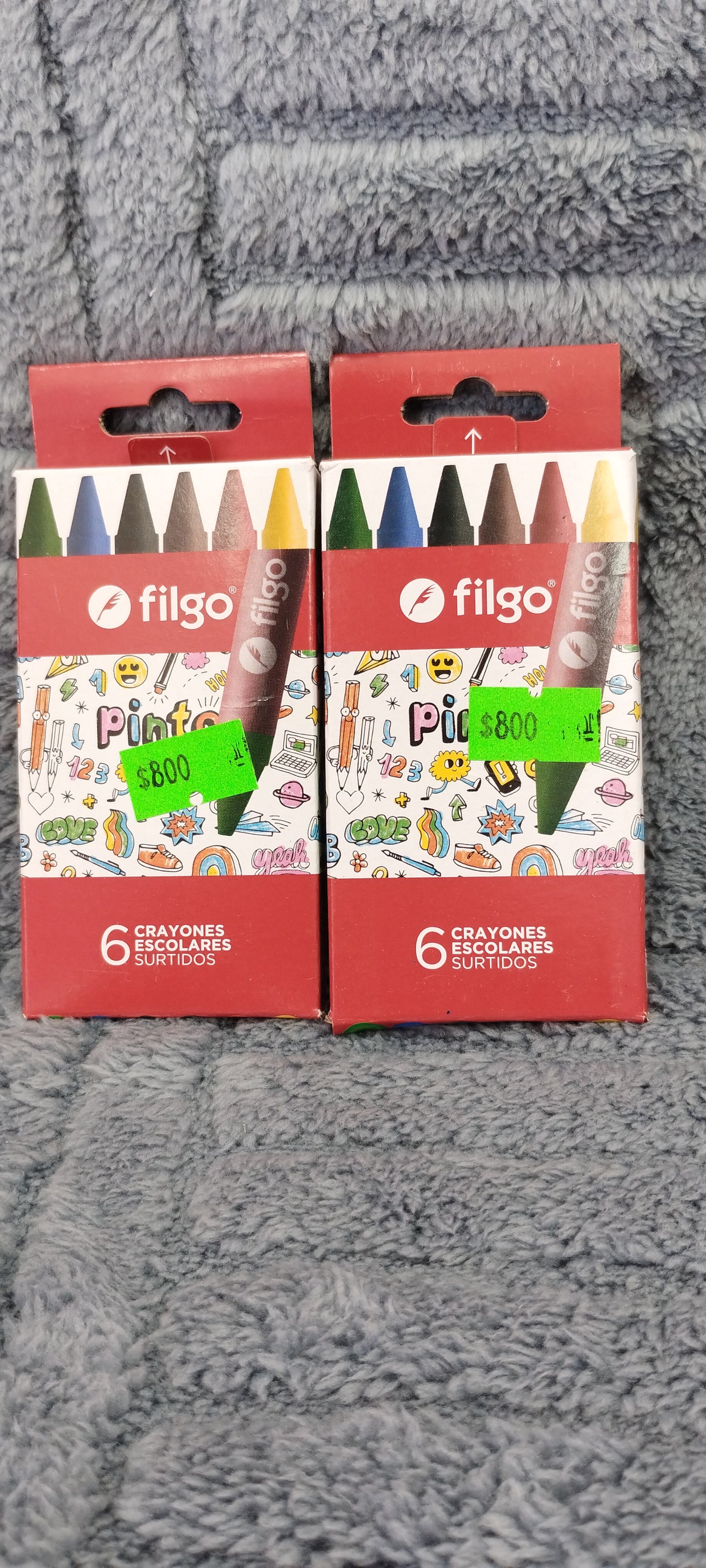 6 crayones escolares surtidos