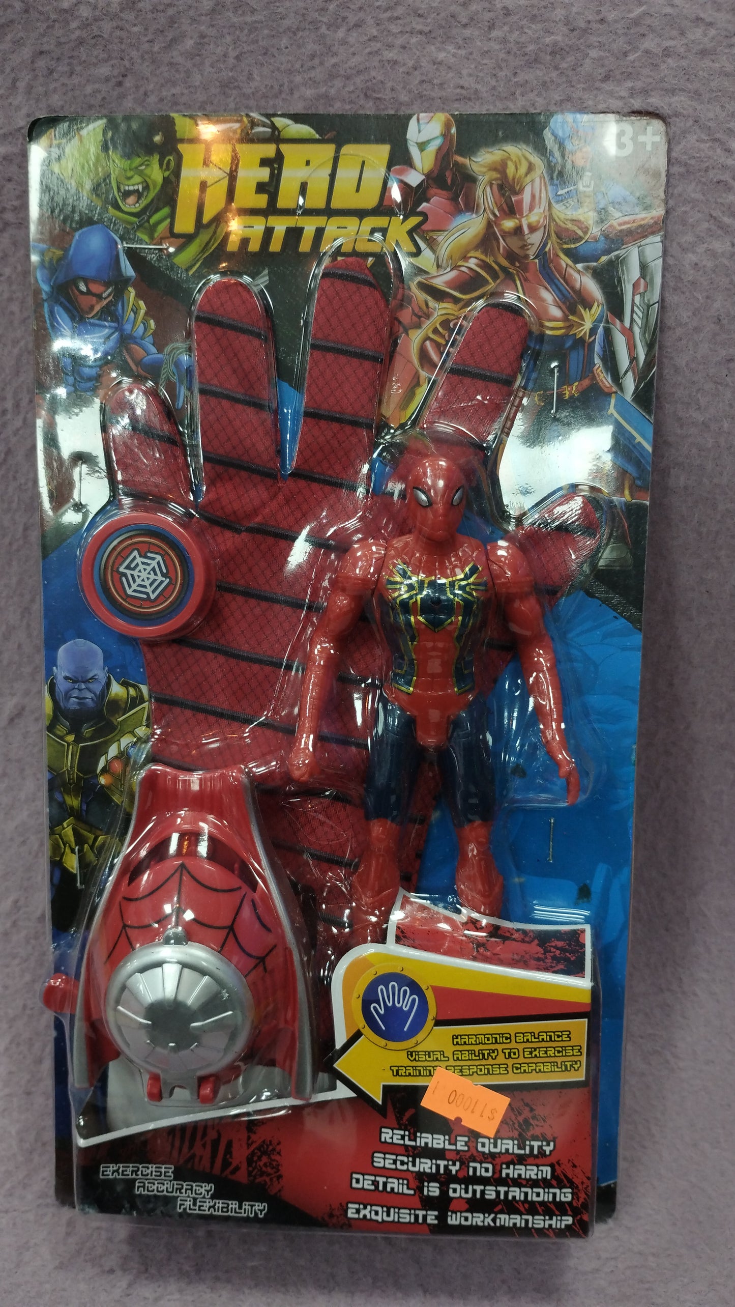 Set de juguete de spiderman con lanza disco