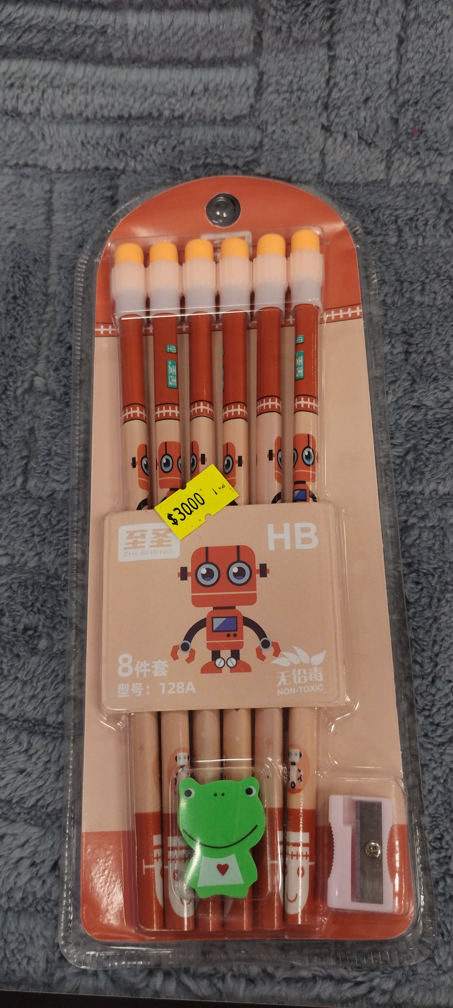 6 lápiz con goma 1 sacapuntas