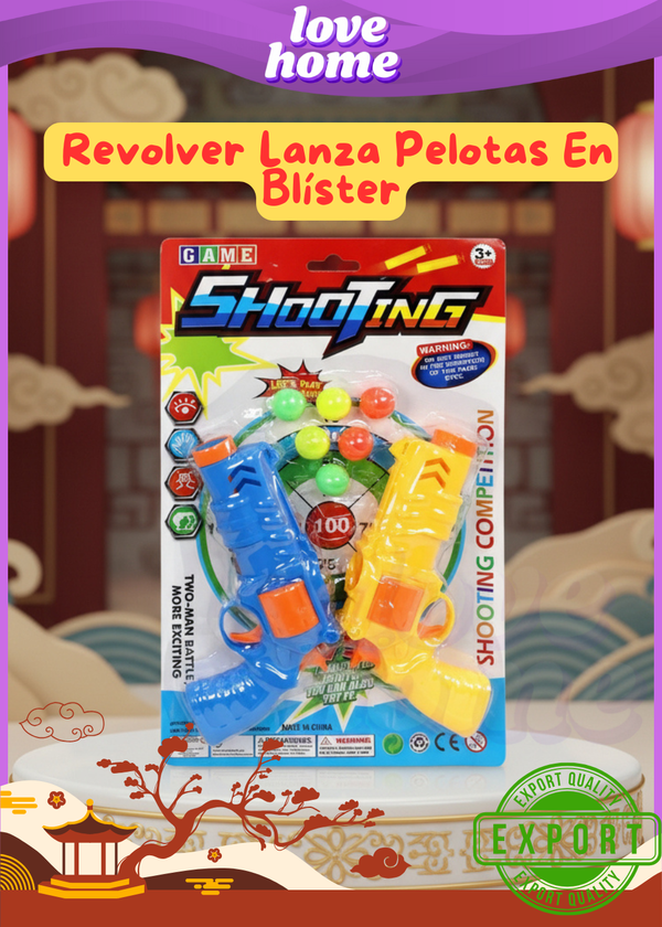 Set X2 Revolver Lanza Pelotas En Blíster
