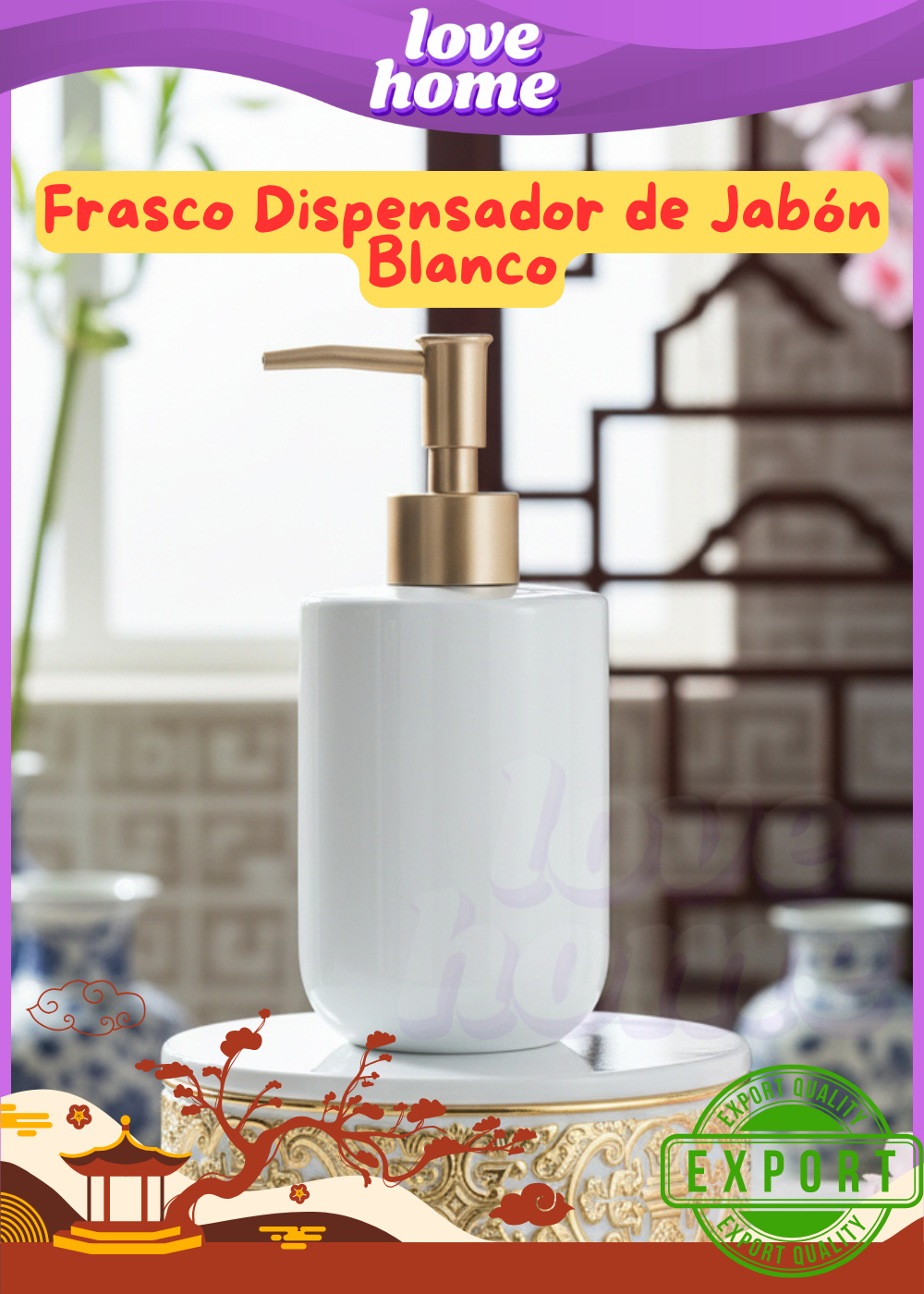 Frasco Dispensador de Jabón Blanco