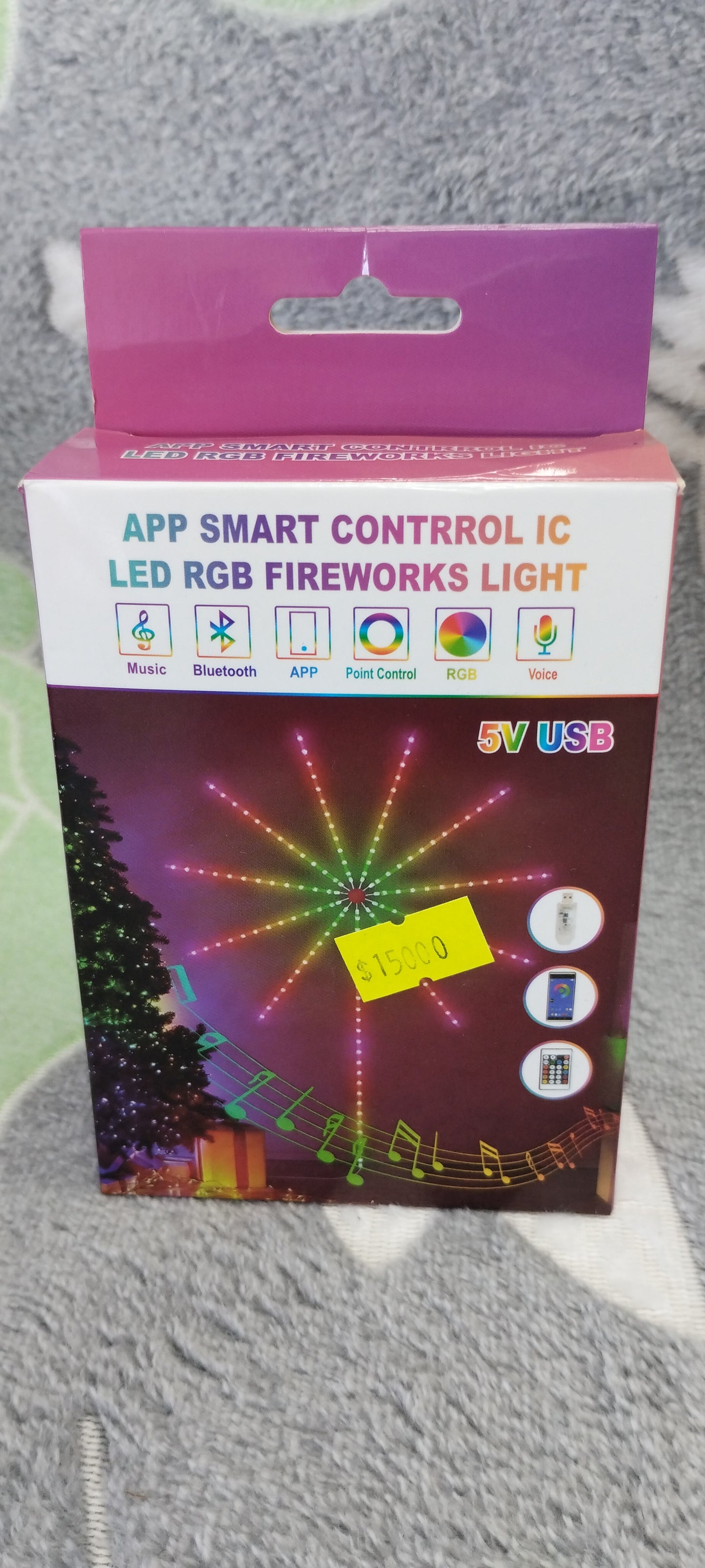 Luz led RGB fuegos artificiales