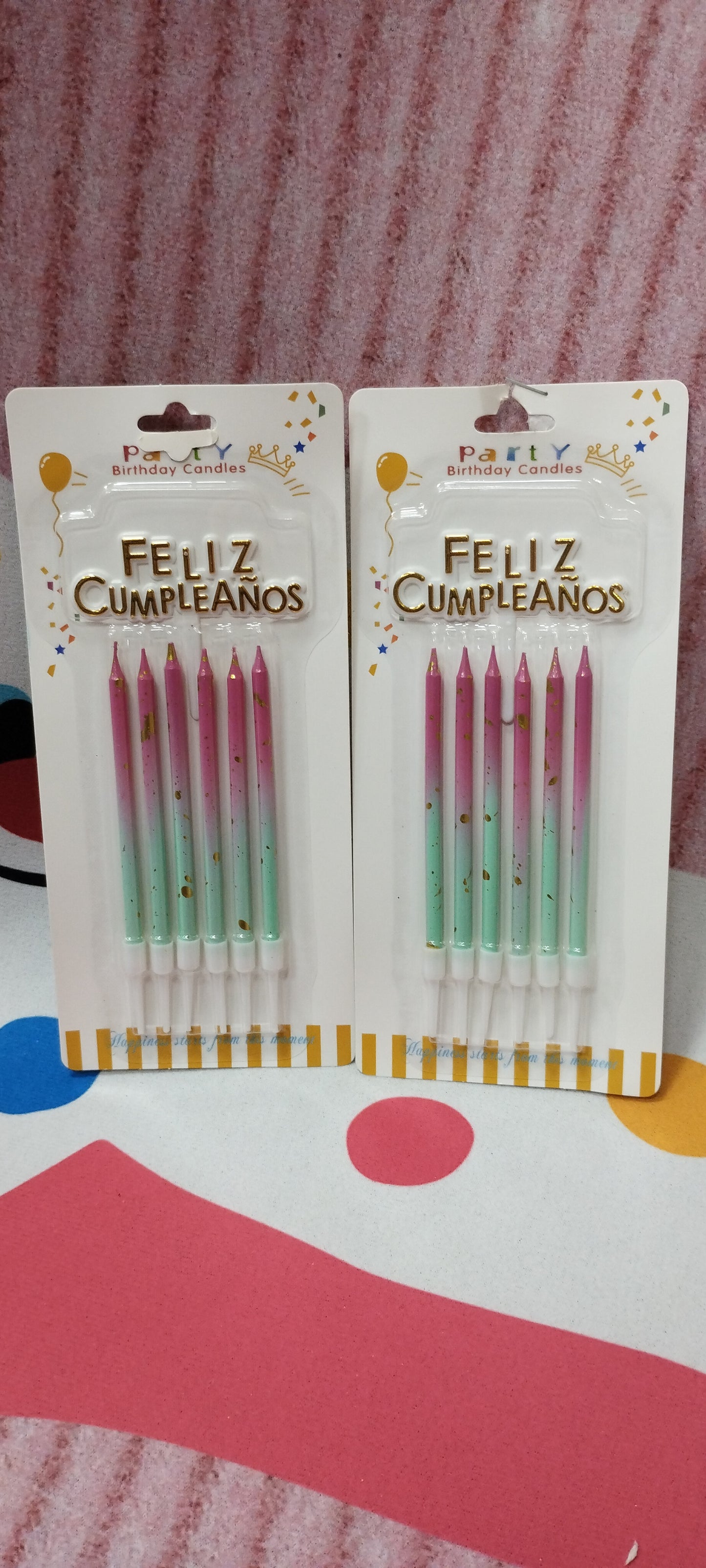 Velas de cumpleaños de dos colores