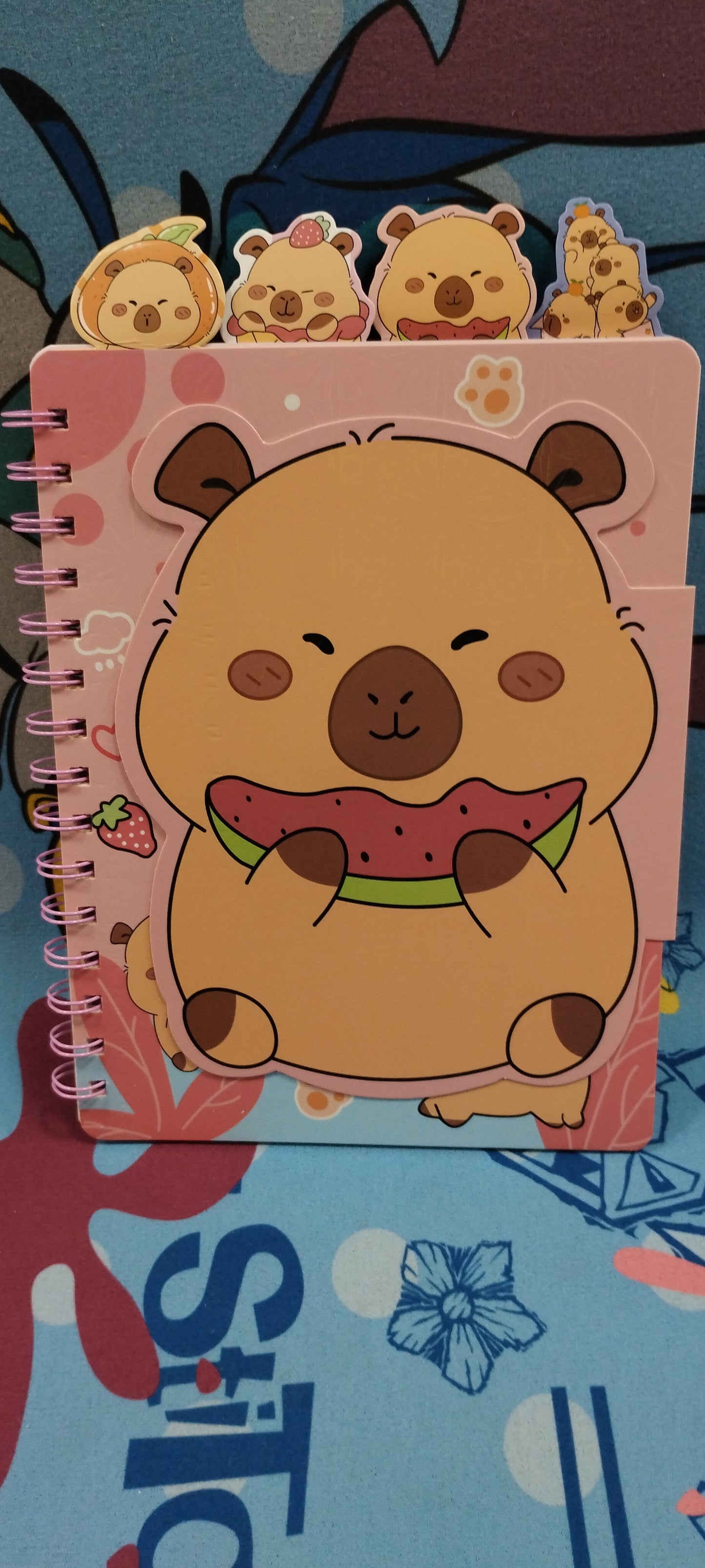 Agendas anillada de labubu y capibara
