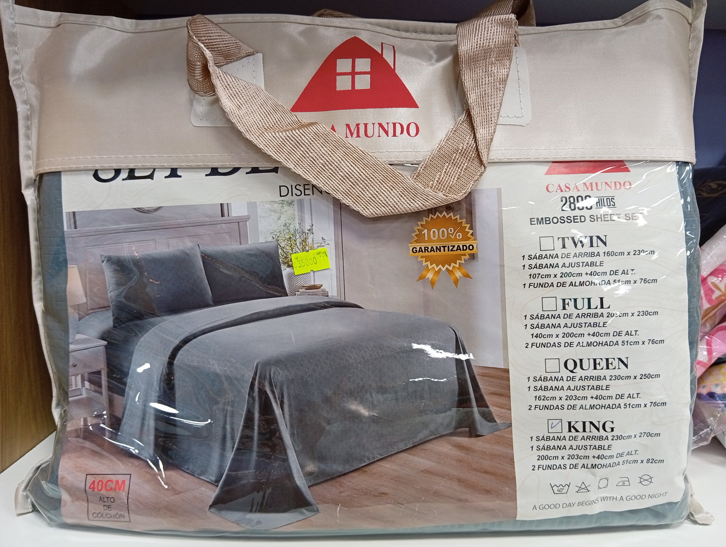 Juego de sábanas King Size. Casa Mundo