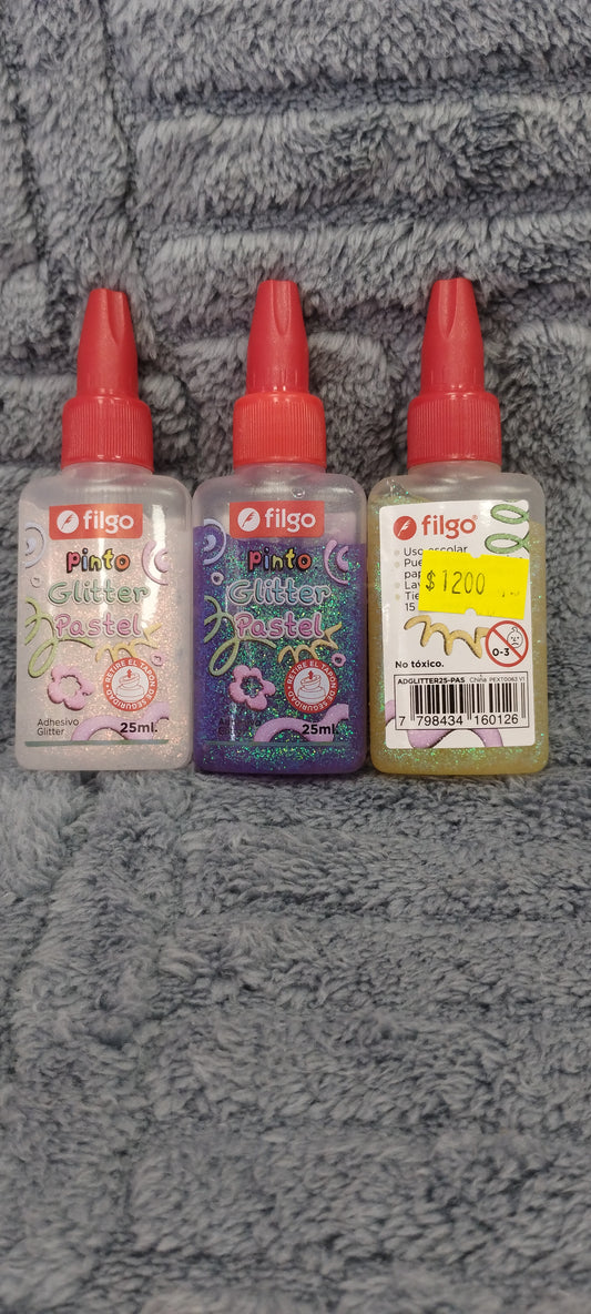 Adhesivos glitter pastel