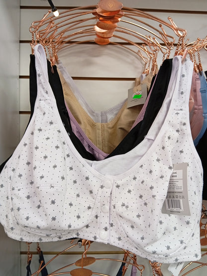 Corpiño con ajuste de botones al frente. Talle: 44C, 46C, 42C