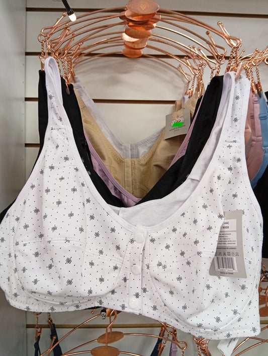 Corpiño con ajuste de botones al frente. Talle: 44C, 46C, 42C