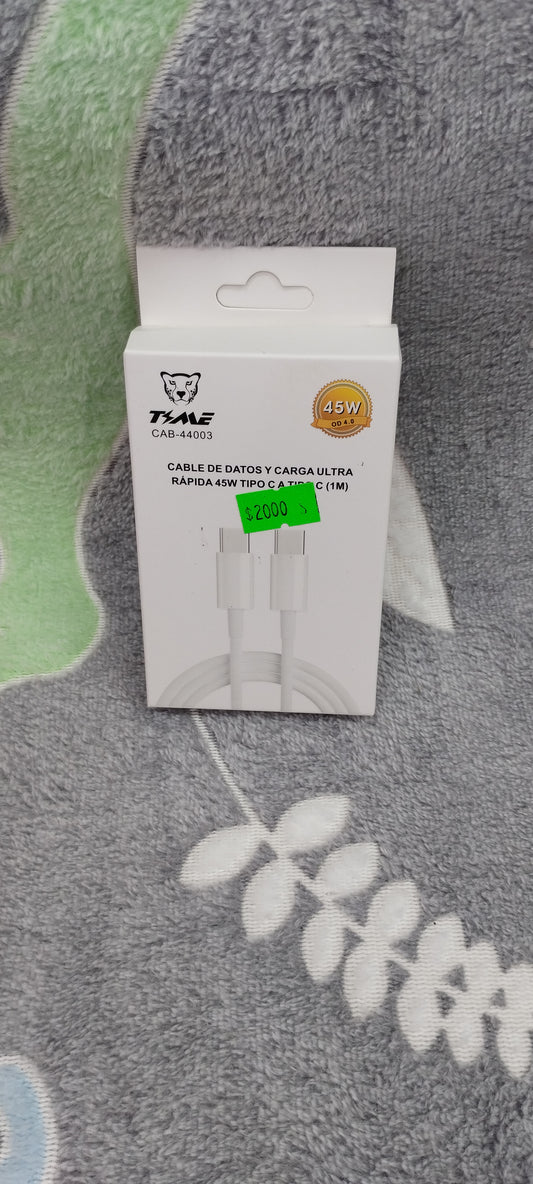 Cable de carga ultra rápida tipo c