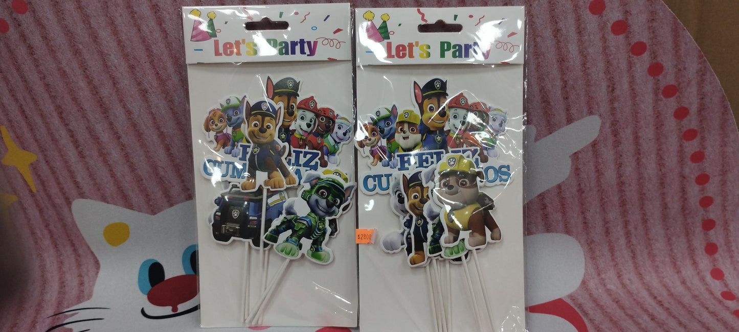 Topper para tortas de paw Patrol