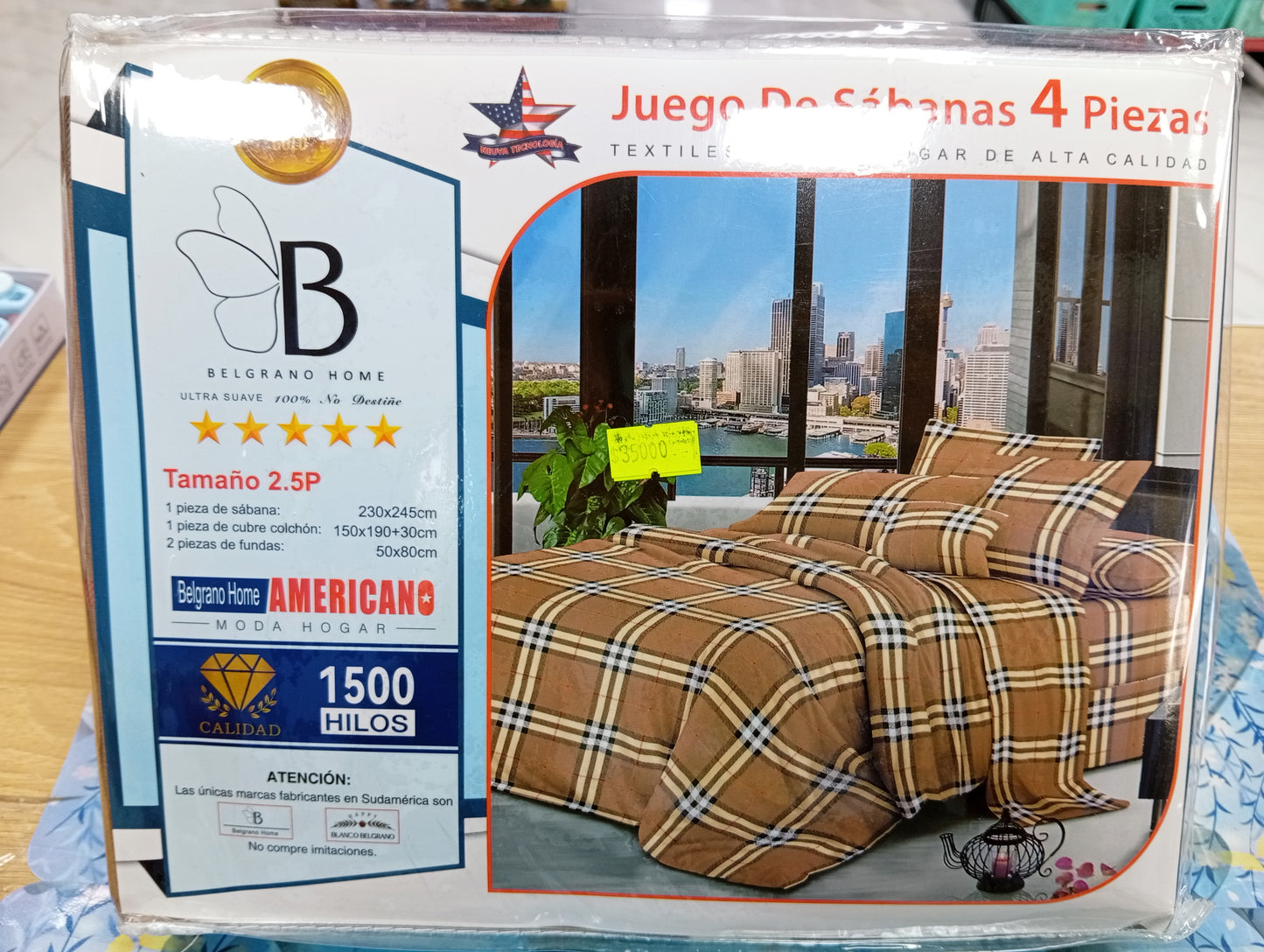 Juego de sábanas 4 piezas Belgrano Home