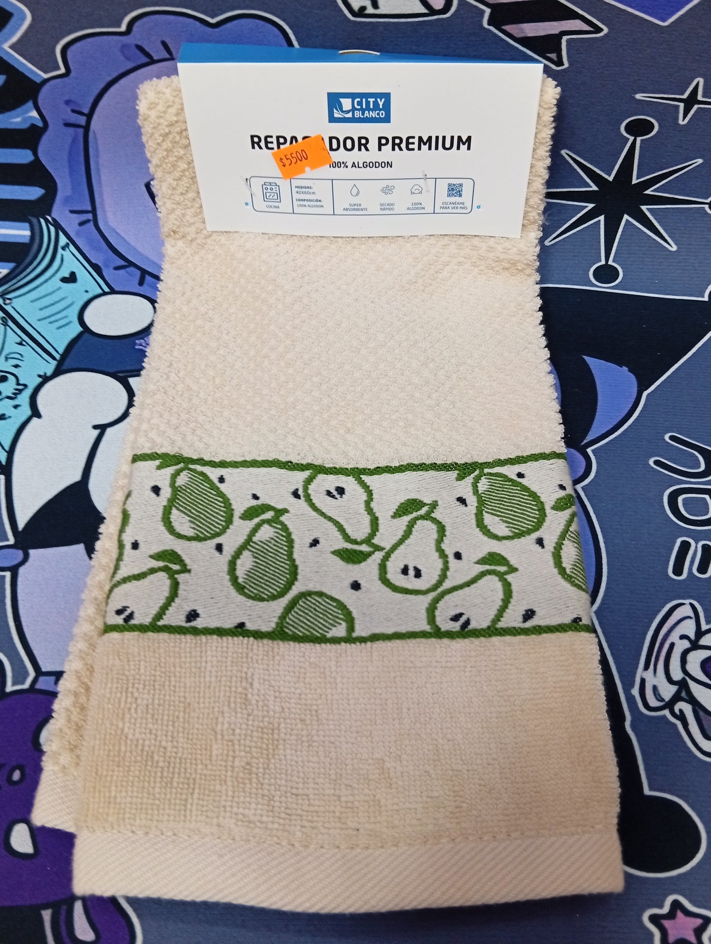 Repasador premium 100% algodón, City Blanco