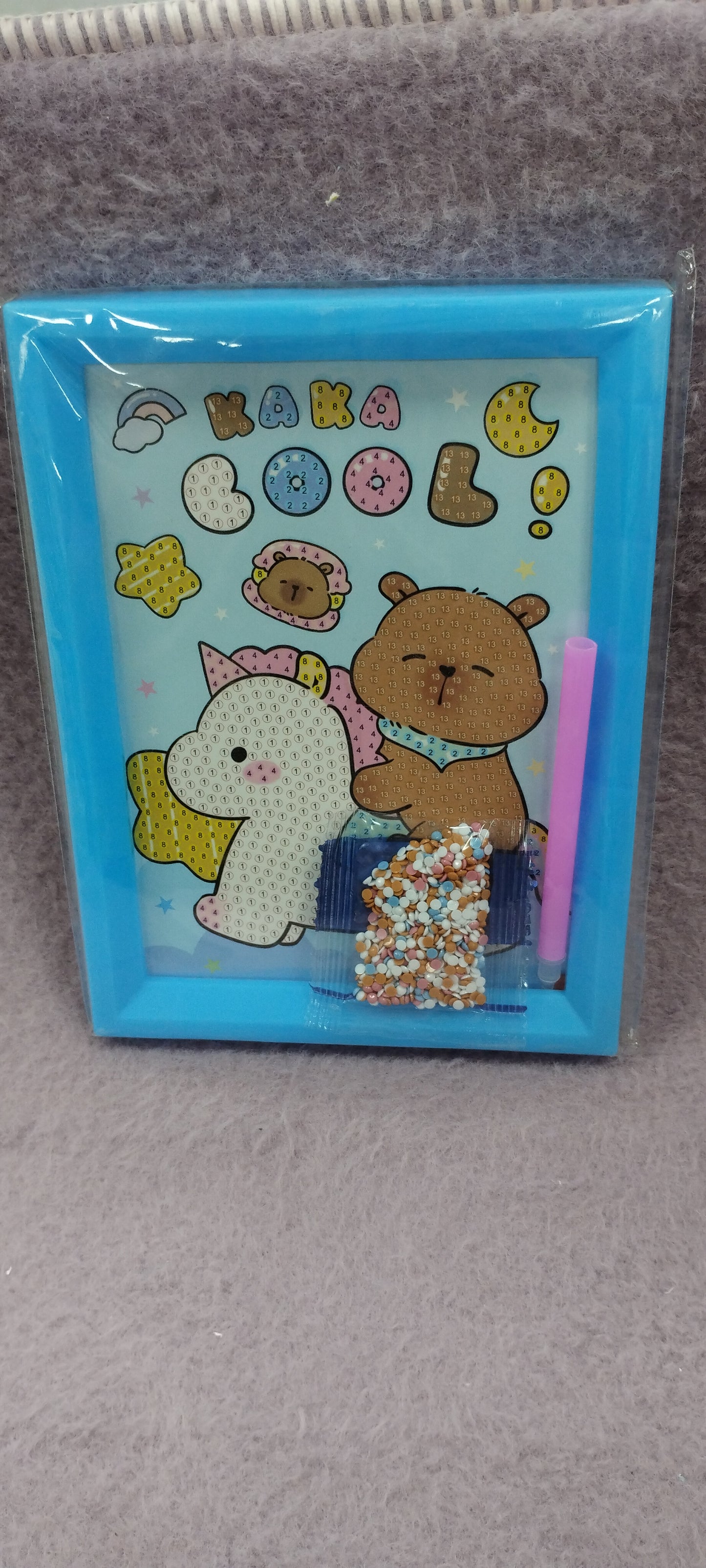 Cuadrito de pintura con diamantes