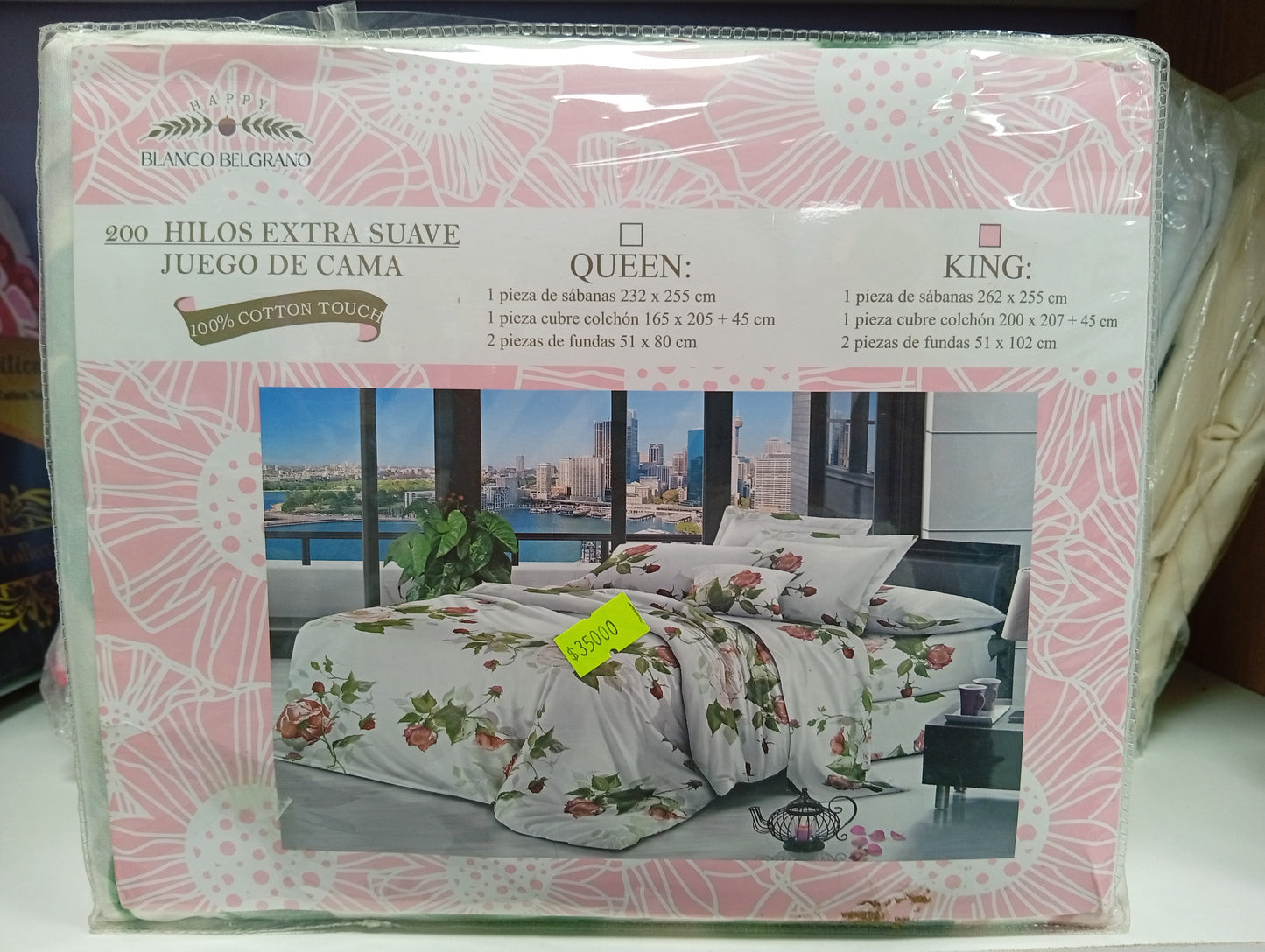 Juegos de sábanas King Size Blanco Belgrano