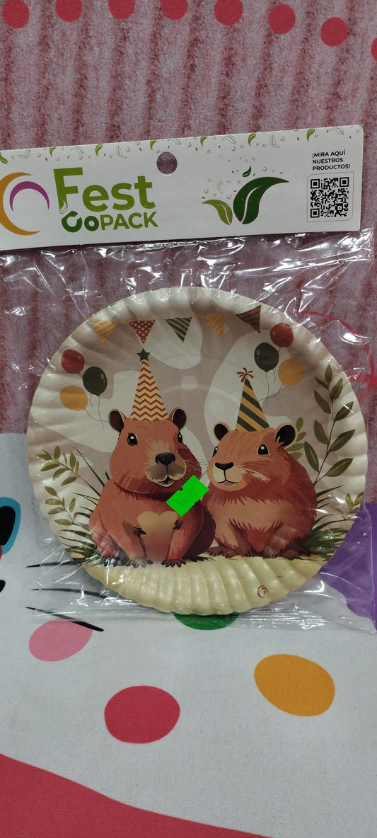 Platitos de cartón de capibara