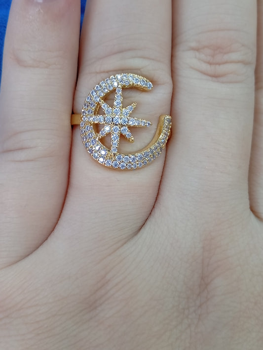 Anillo luna y estrella