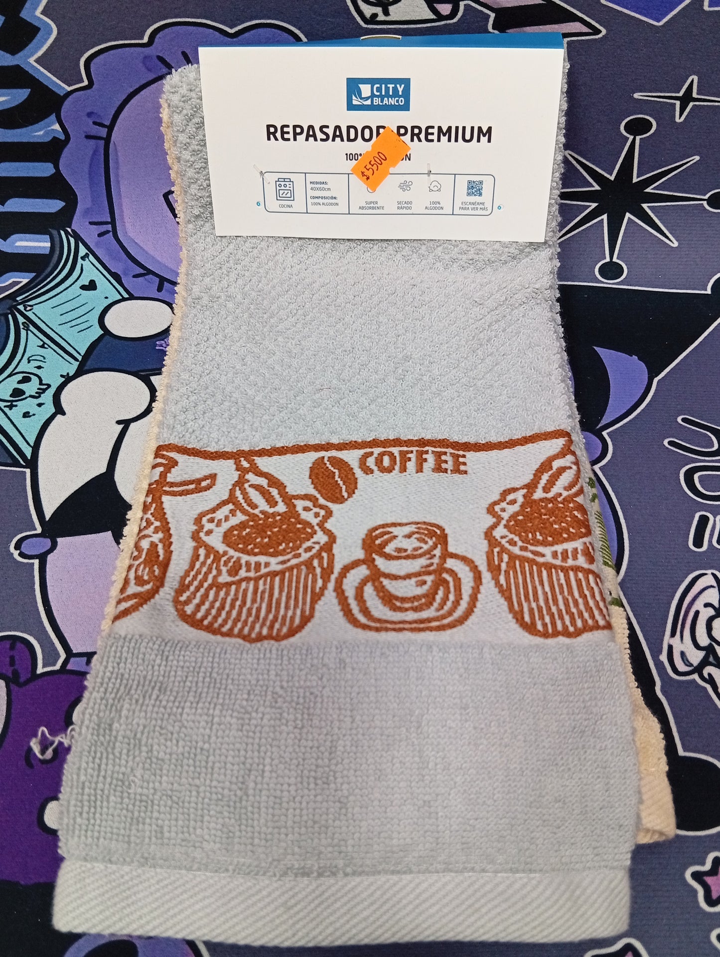 Repasador premium 100% algodón, City Blanco