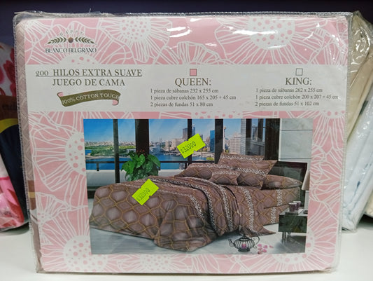 Juego de sábanas Queen Size Blanco Belgrano
