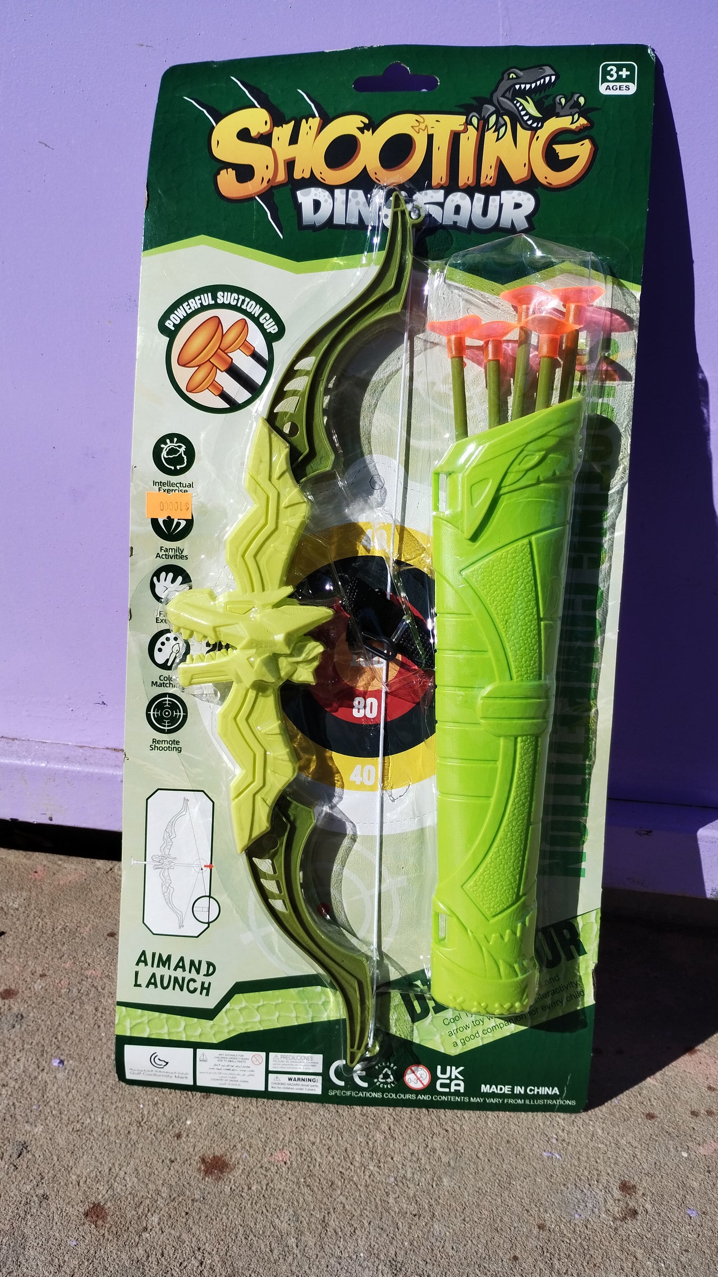 Set de arco y flecha de dinosaurio