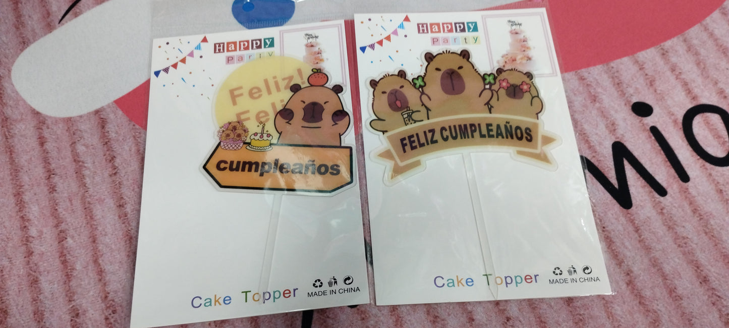 Topper para tortas de capibara