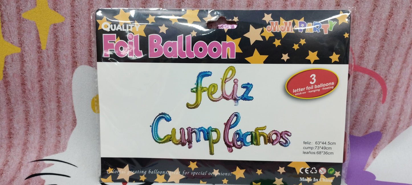 Globos metalizado de feliz cumpleaños