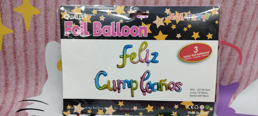 Globos metalizado de feliz cumpleaños